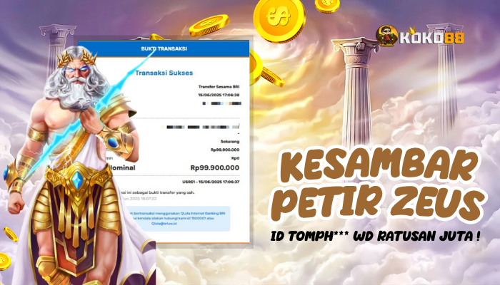 Jackpot Zeus: Kesambar Petir Buat Member WD Jutaan